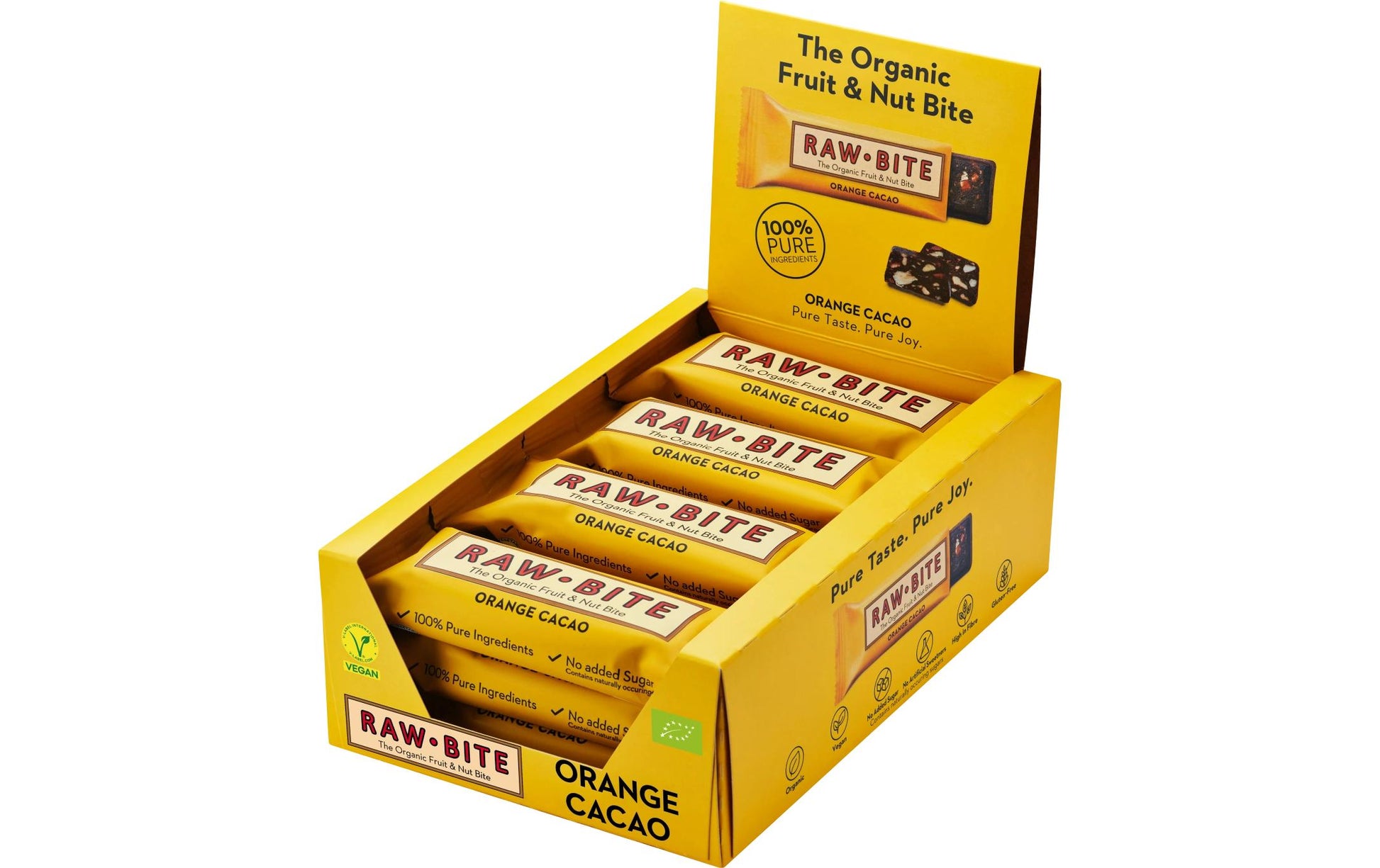 Rawbite Rohkostriegel Orange & Kakao, bio, vegan – 12 × 50 g