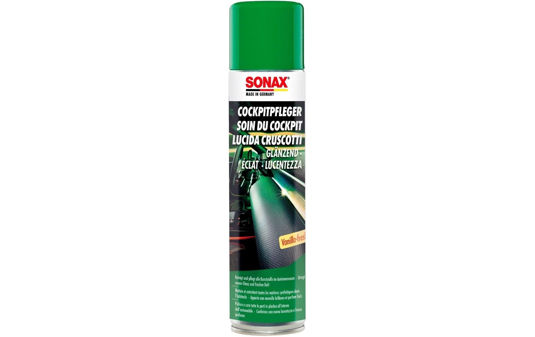 Sonax Cockpit-Pflege Vanille – für Innenraum, Kunststoff & Holz – 400 ml