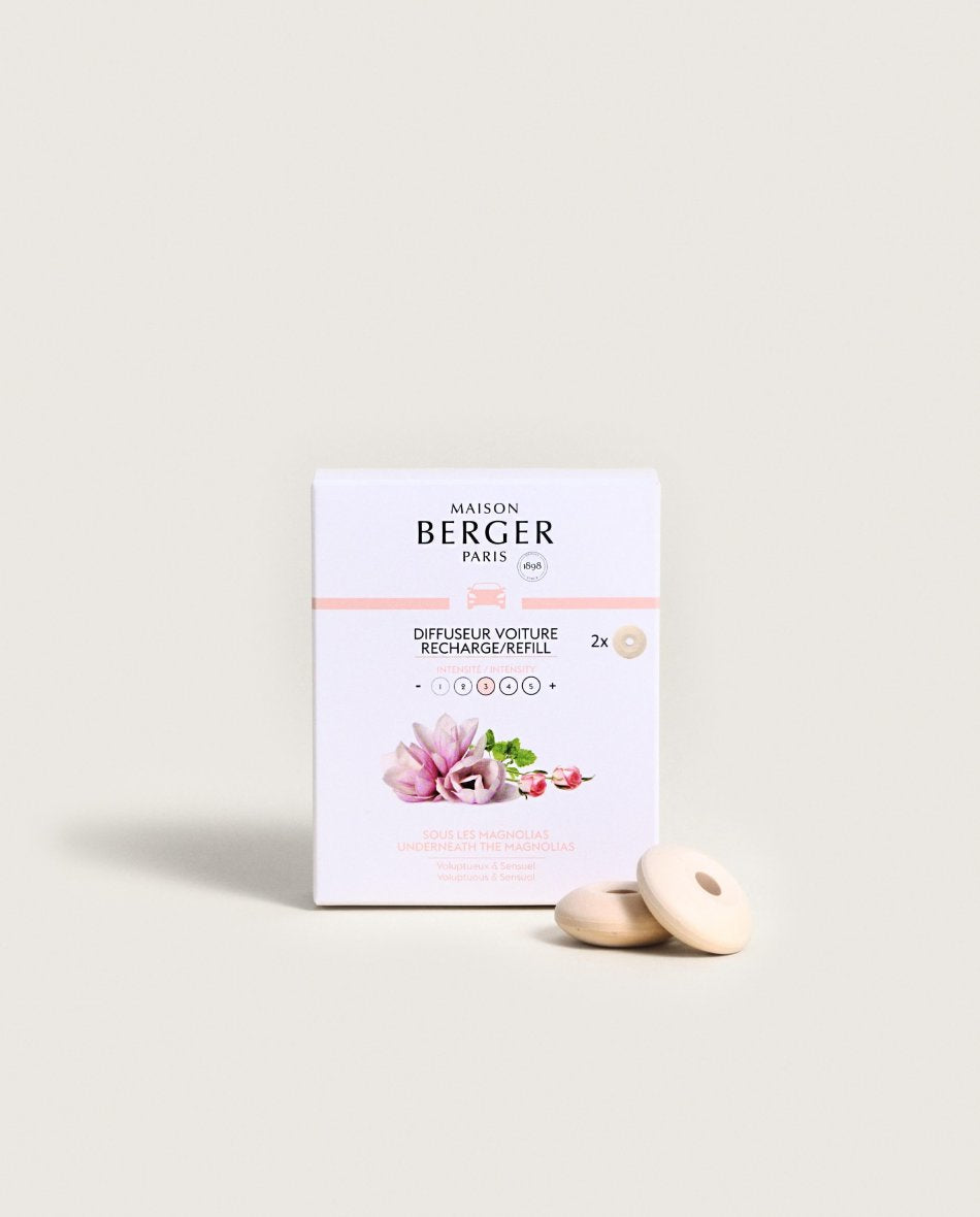Maison Berger Paris Sous les Magnolias – Auto-Lufterfrischer Nachfüllung, 2er-Pack