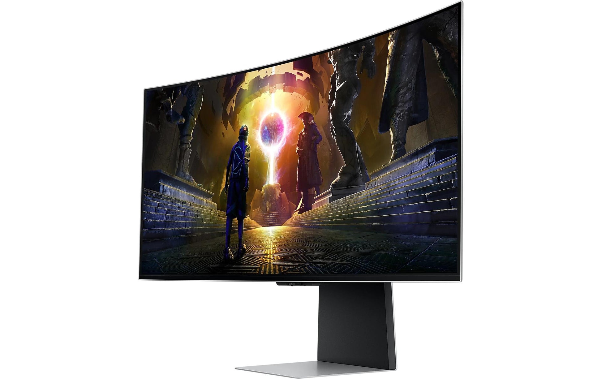 Samsung G85SD (S34DG850SU) – Monitor, 34", OLED, 175 Hz, 250 cd/m², Tizen, Silber