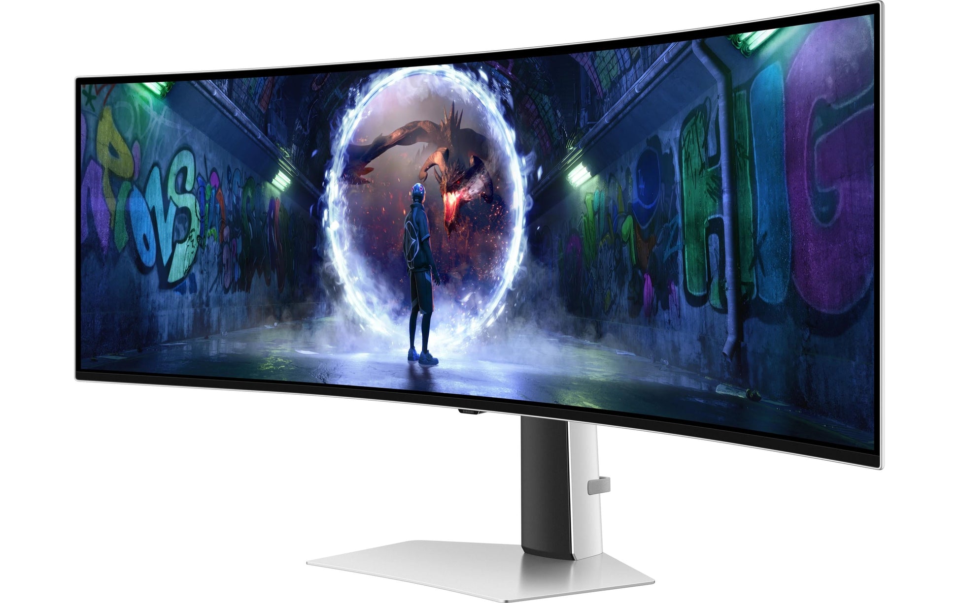 Samsung S49Dg934Su – Monitor, 49", 5120 × 1440 (Dual QHD), OLED, Silber