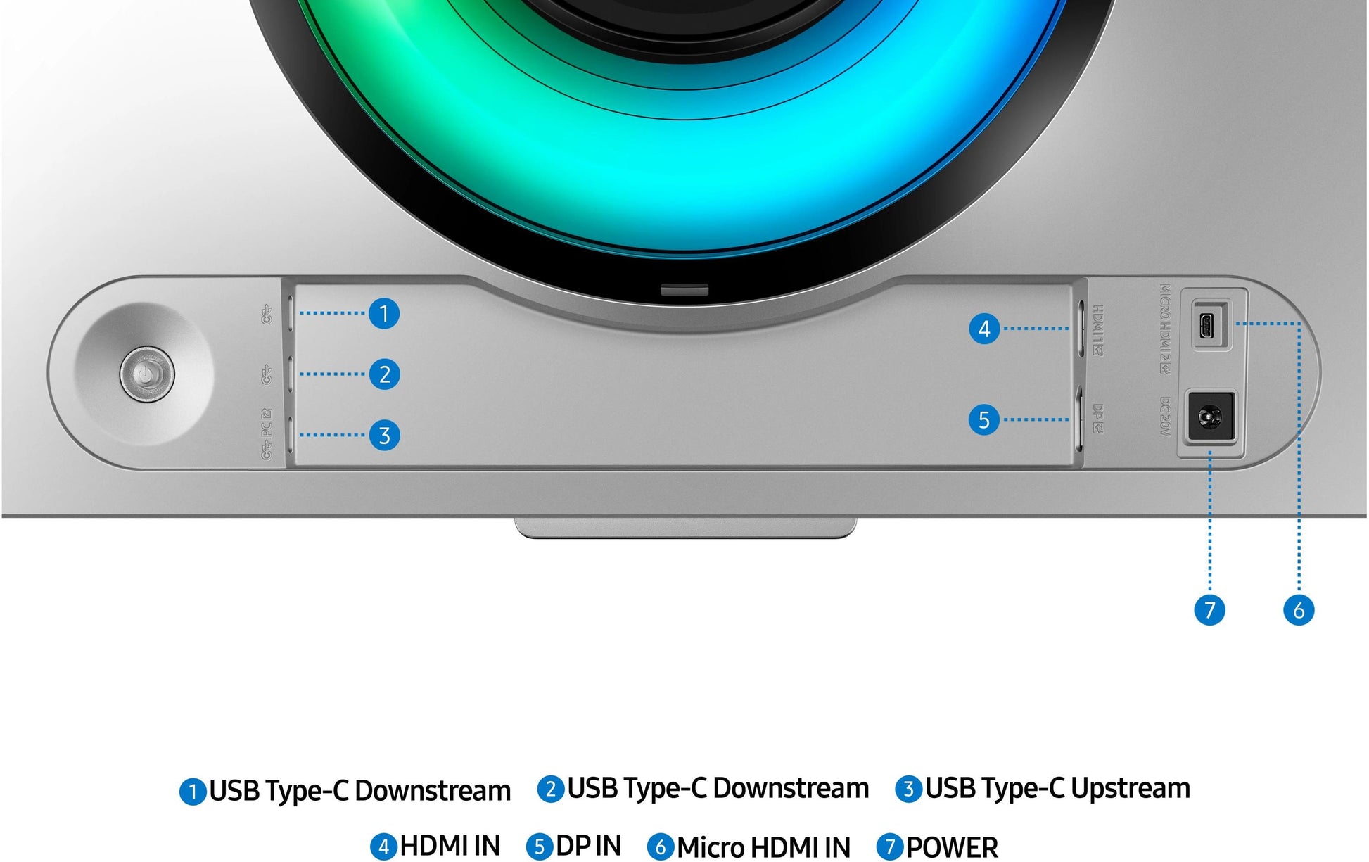 Samsung LS49DG954SUXEN – Monitor, 49", FreeSync Premium Pro, USB-Hub, 2× USB-C, VESA 100 × 100, Silber