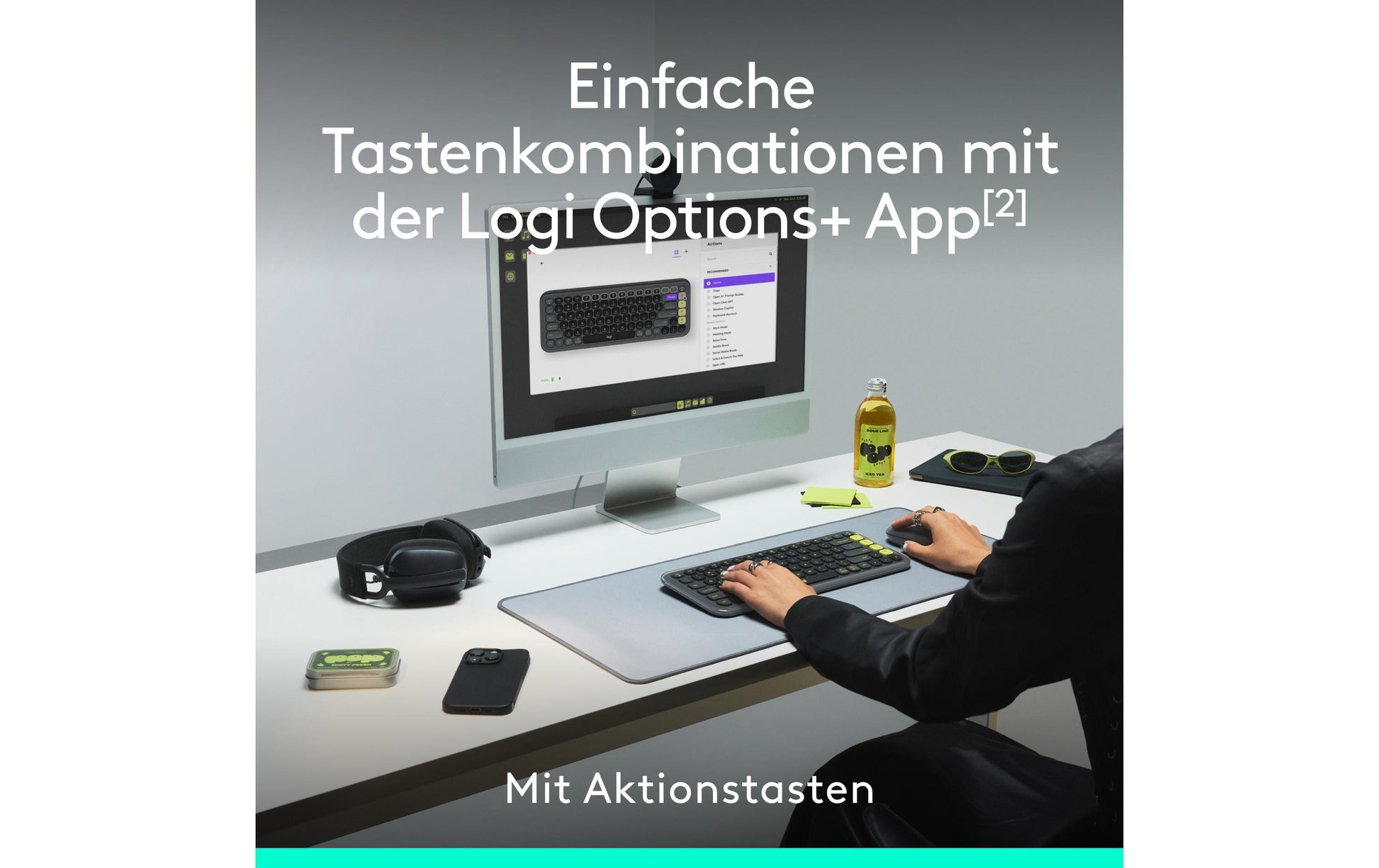 Logitech POP ICON – Tastatur, CH-Layout (DE-CH), Grau