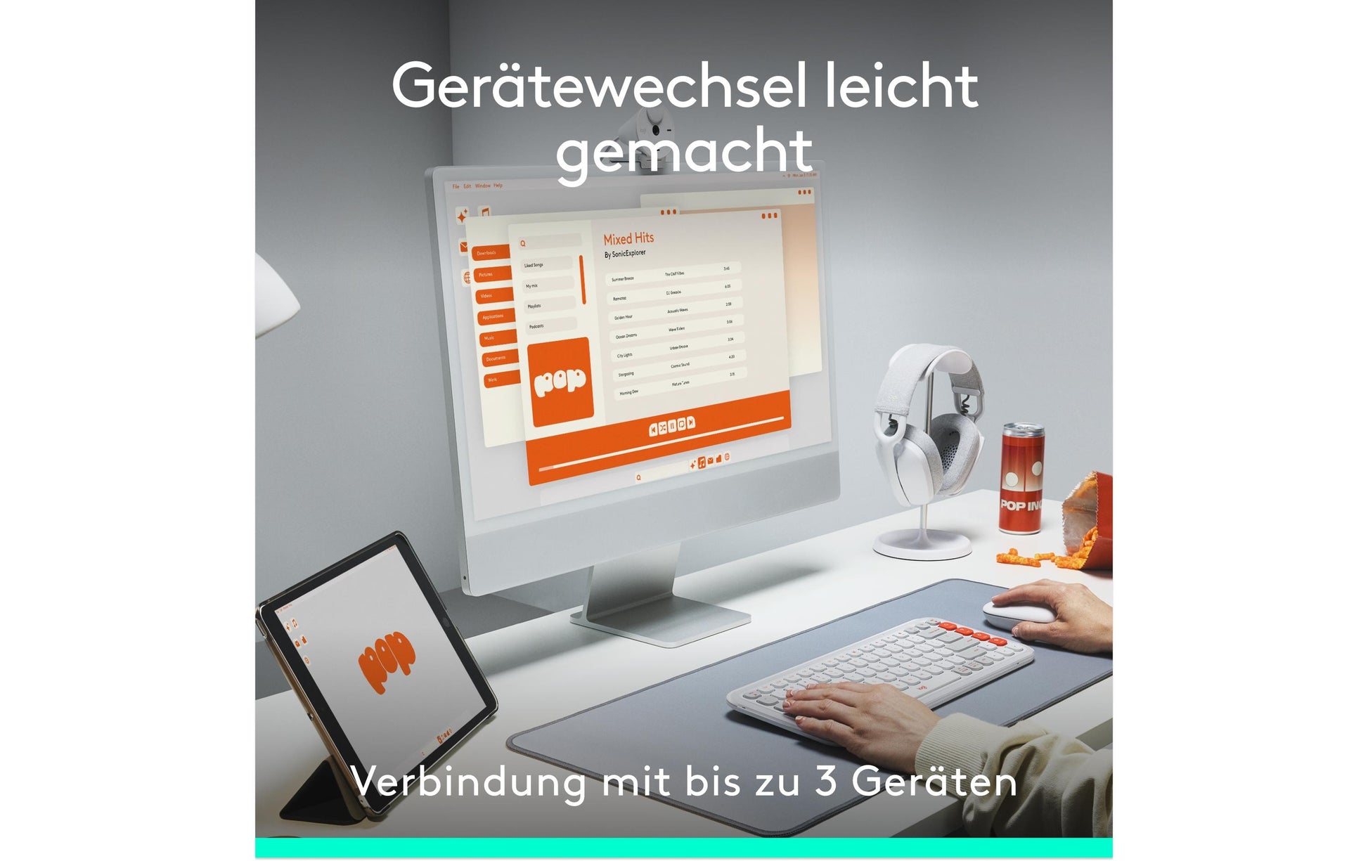 Logitech POP ICON – Tastatur, CH-Layout (DE-CH), Weiss