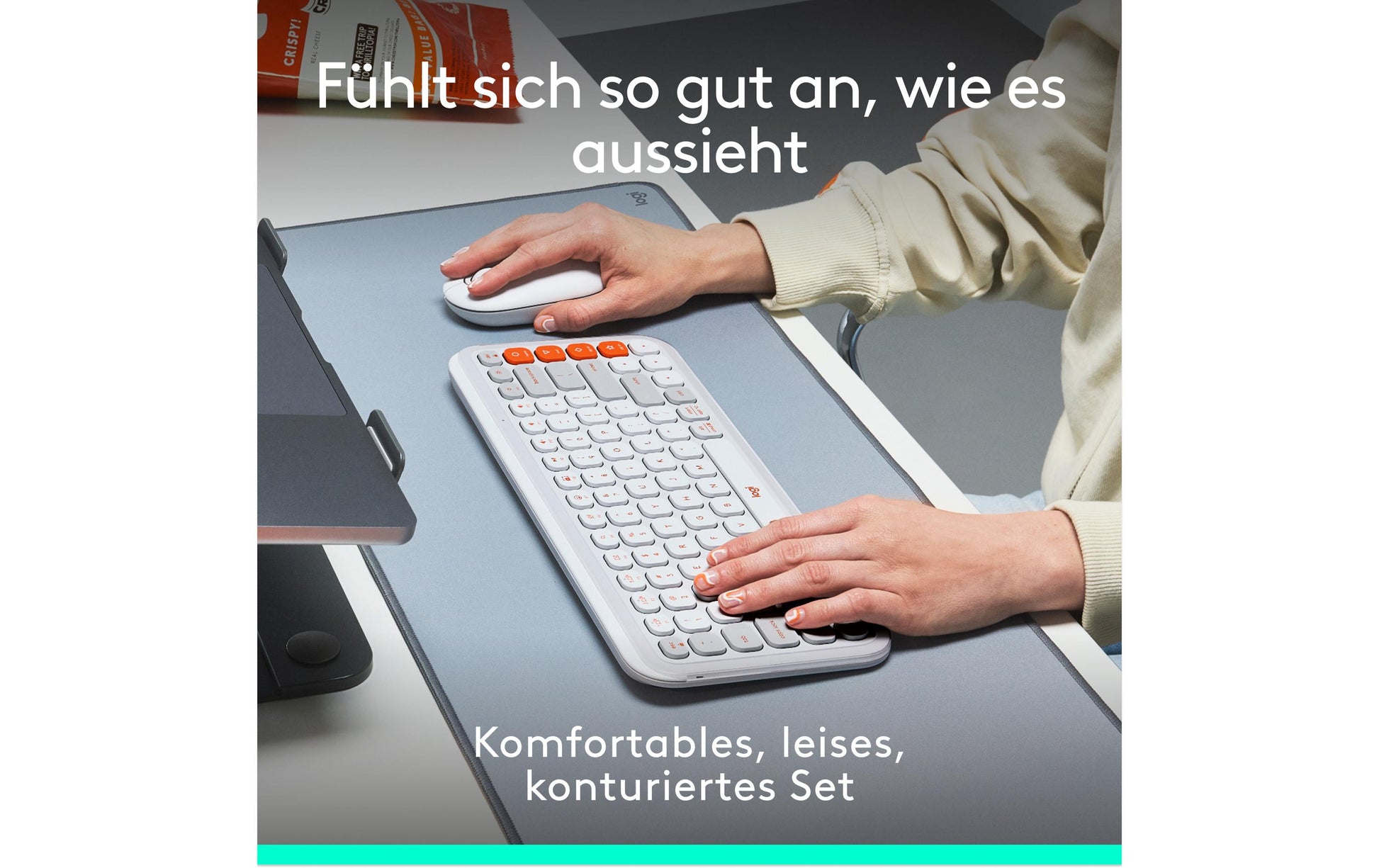 Logitech POP ICON – Tastatur, CH-Layout (DE-CH), Weiss