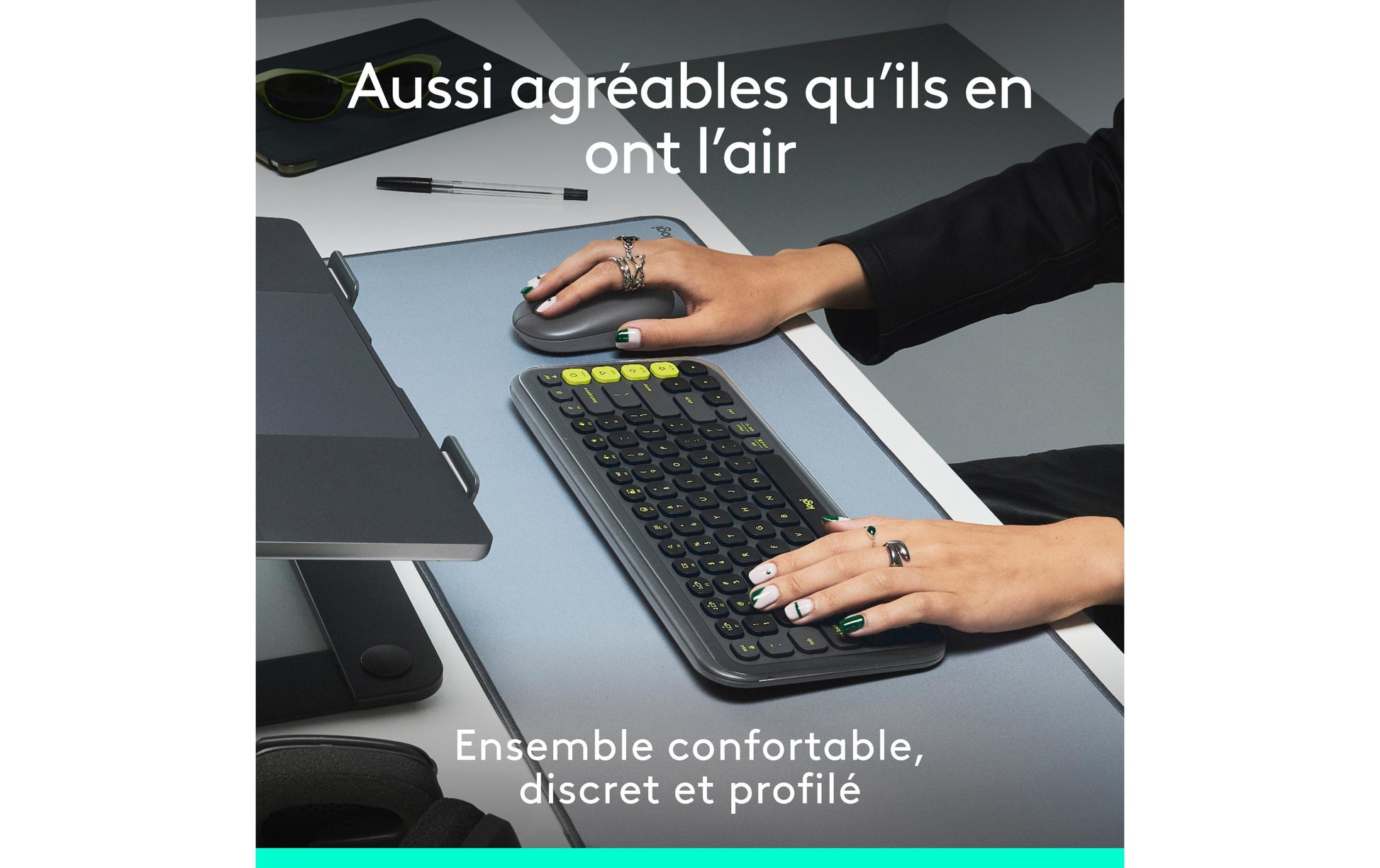 Logitech POP ICON – Tastatur, CH-Layout (DE-CH), Grau