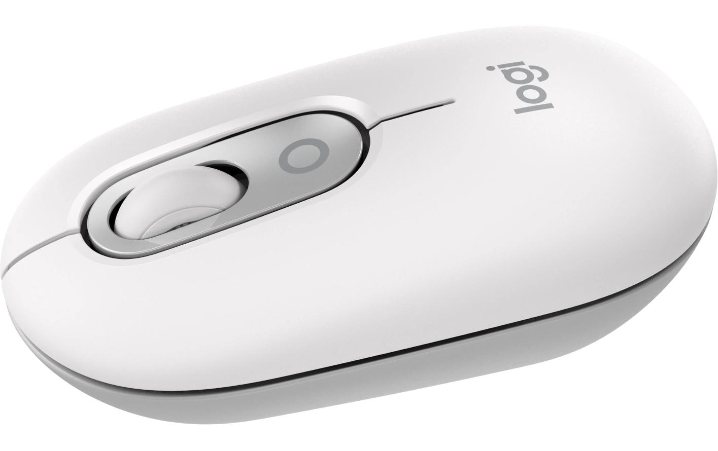Logitech POP Maus mit Emoji Maus, off-white