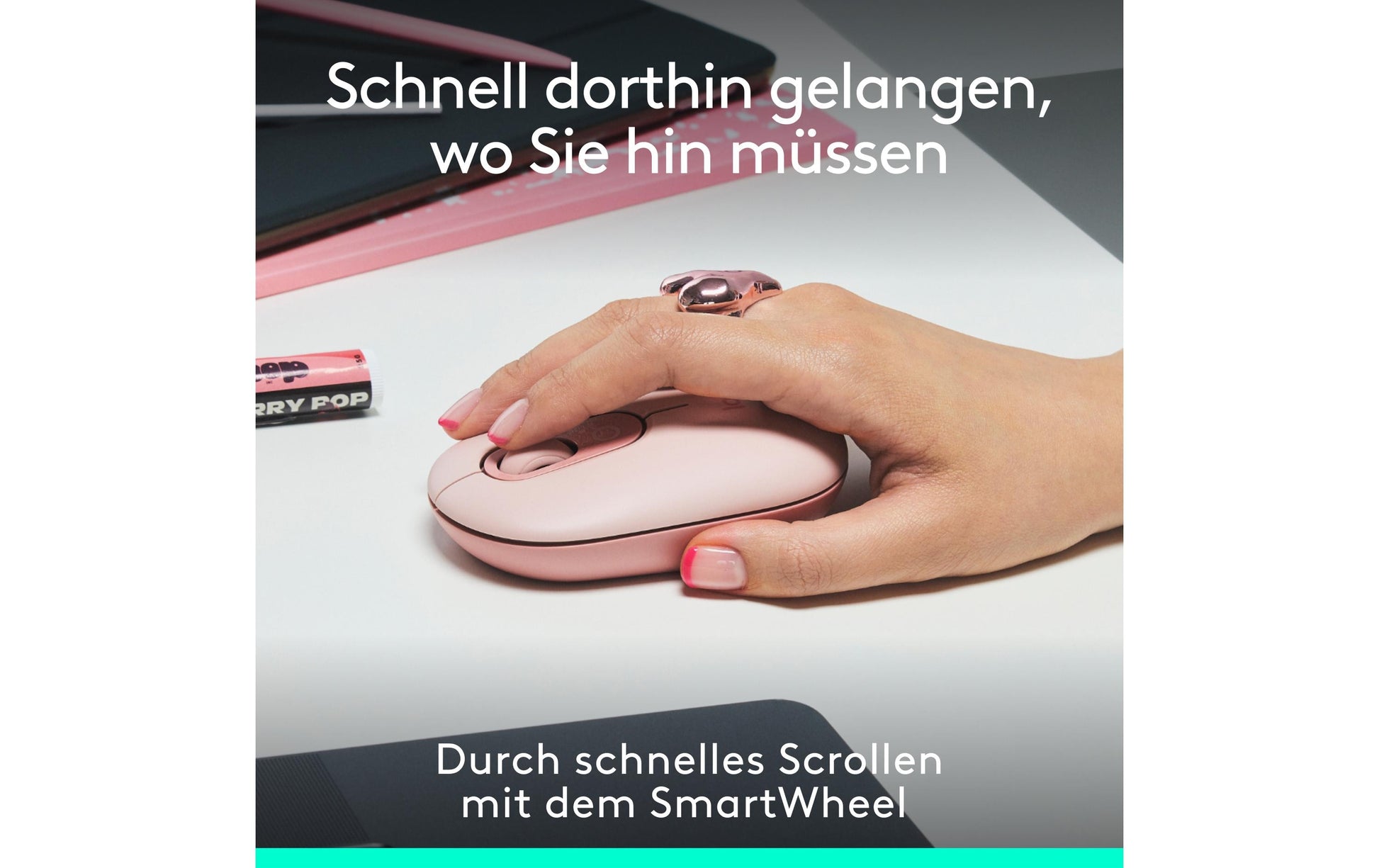 Logitech POP Maus Emoji Rose Maus – Emoji-Taste, Rosa