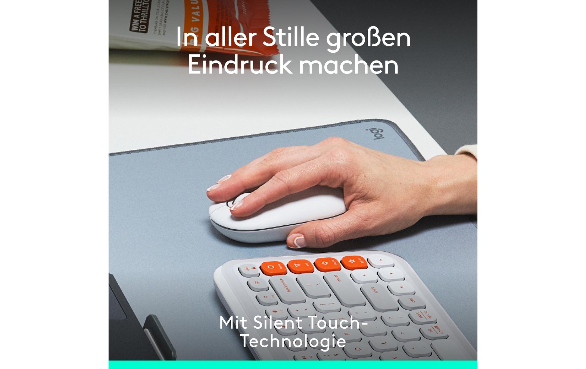 Logitech POP Maus mit Emoji Maus, off-white