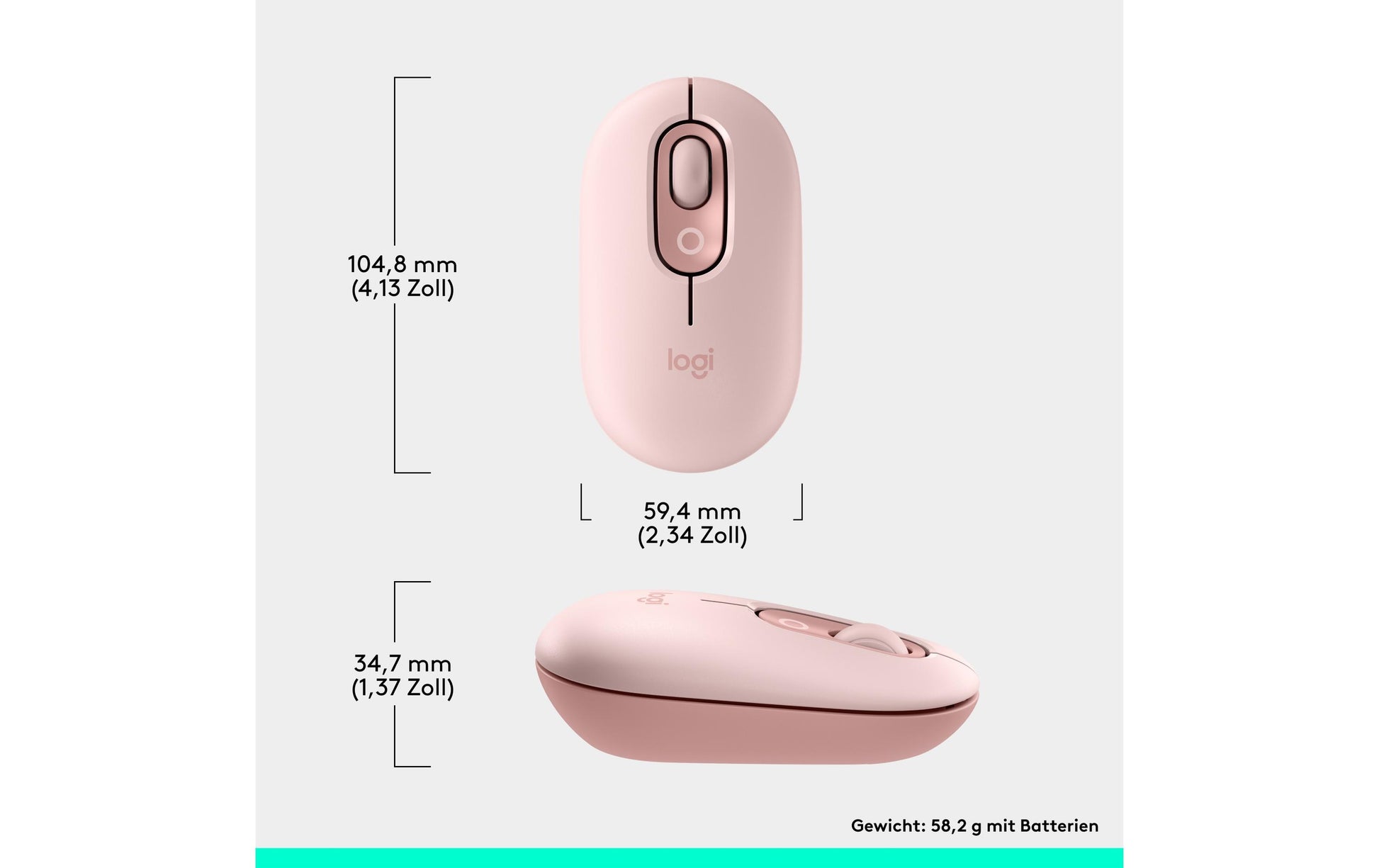 Logitech POP Maus Emoji Rose Maus – Emoji-Taste, Rosa