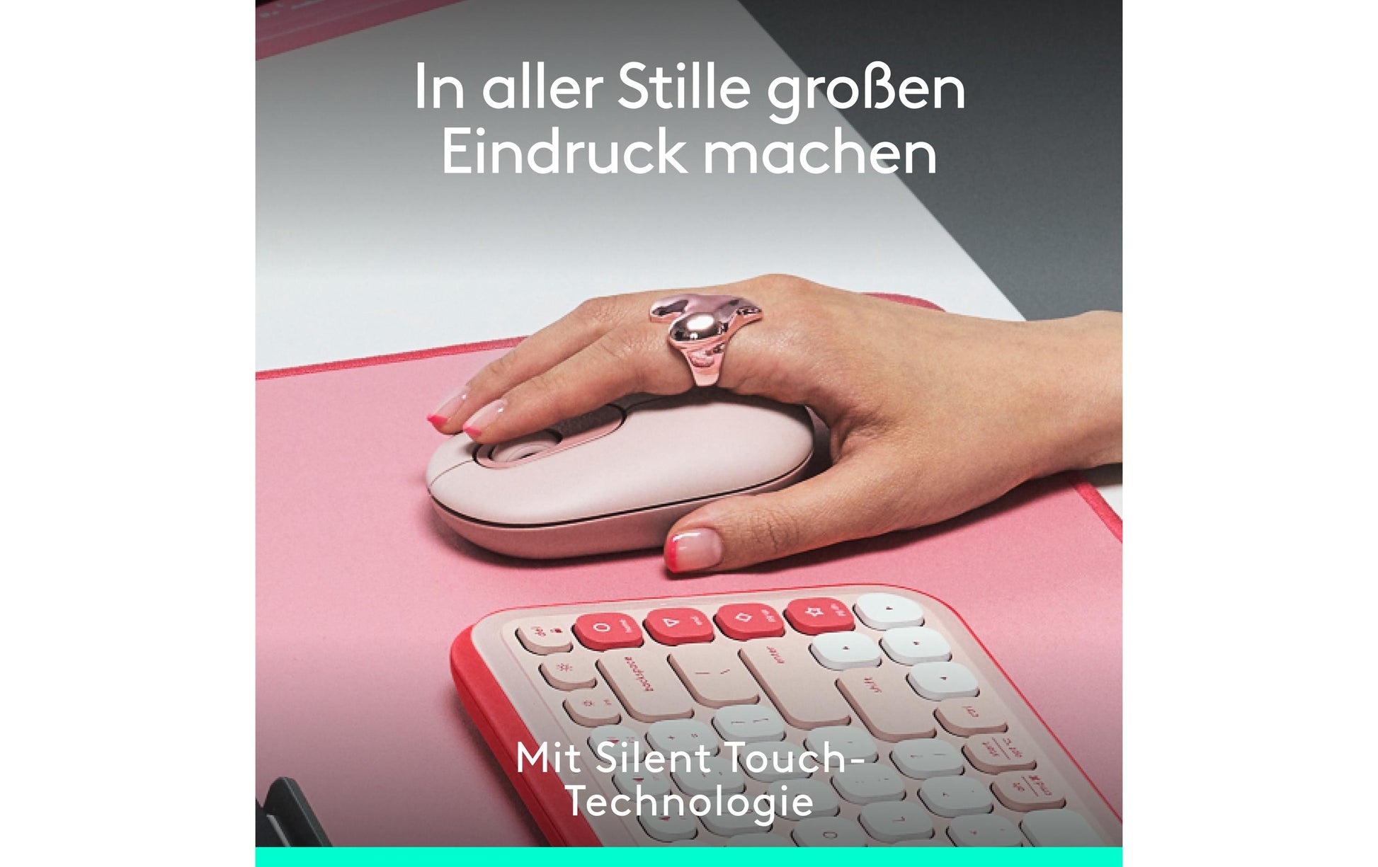 Logitech POP Maus Emoji Rose Maus – Emoji-Taste, Rosa