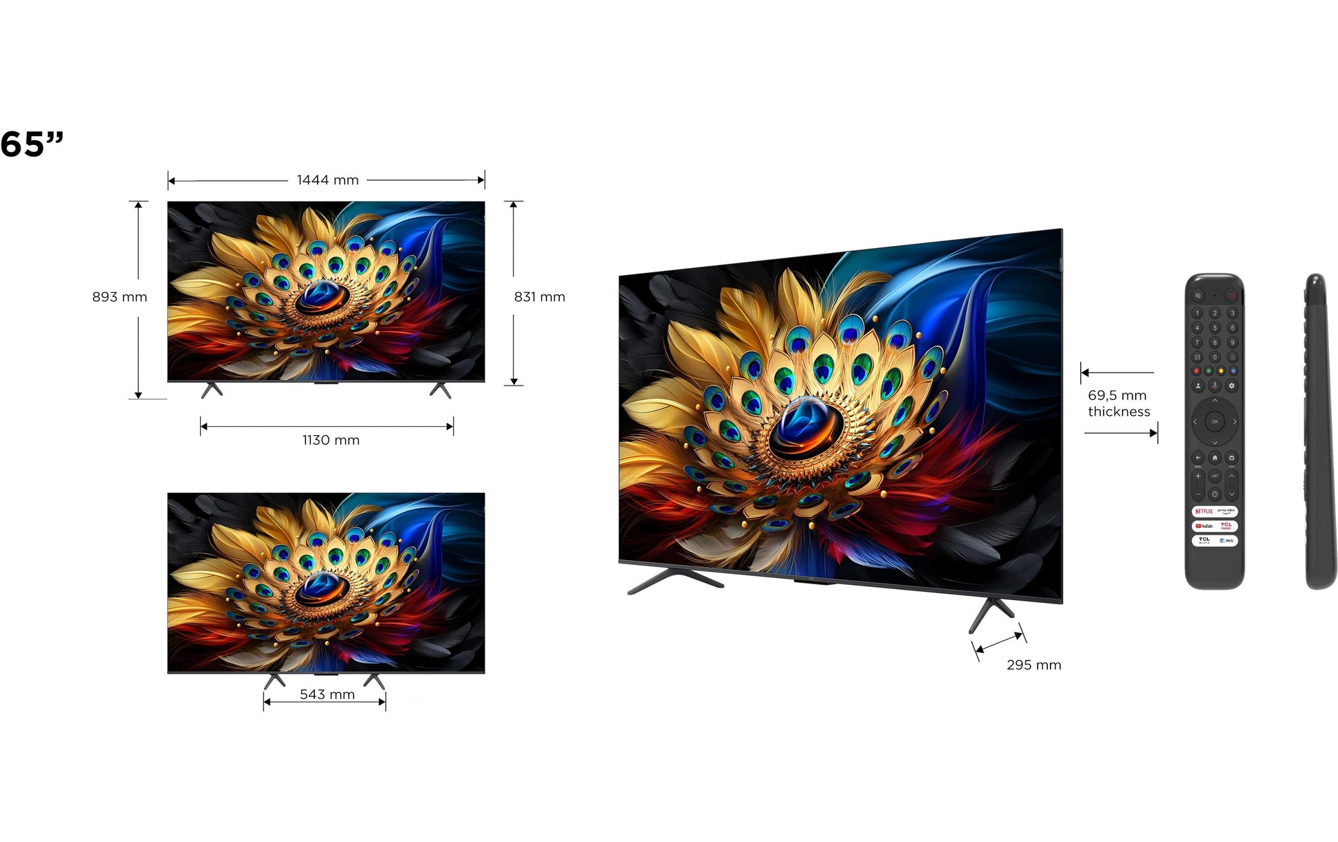TCL 65C655 – 65" QLED UHD 4K, Google TV, Dolby Vision (2024)