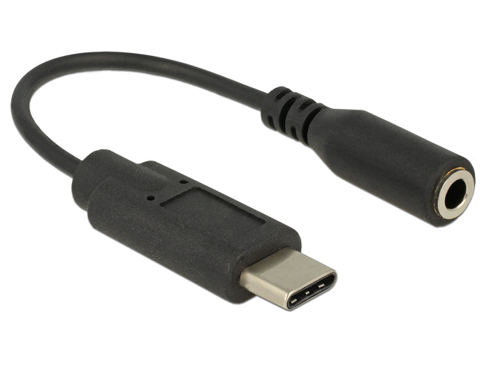 DeLOCK USB-Adapter USB-C auf 3,5 mm Klinke – USB 2.0 (480 Mbps) – Vergoldete Kontakte – Schwarz
