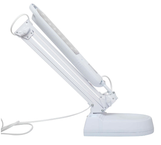 MAUL LED Tischleuchte Atlantic – dreh- & neigbar, Schalter am Kopf – 5’800 K – 400 lm 9 W – weiss Kunststoff