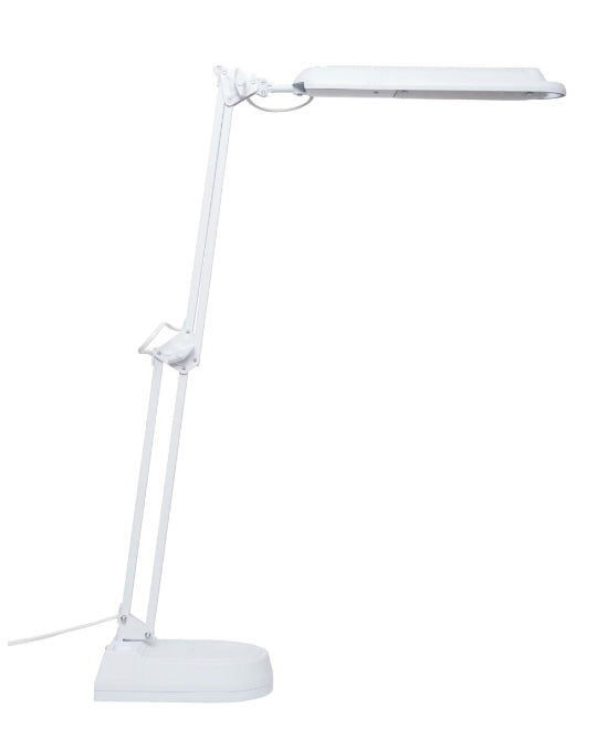 MAUL LED Tischleuchte Atlantic – dreh- & neigbar, Schalter am Kopf – 5’800 K – 400 lm 9 W – weiss Kunststoff