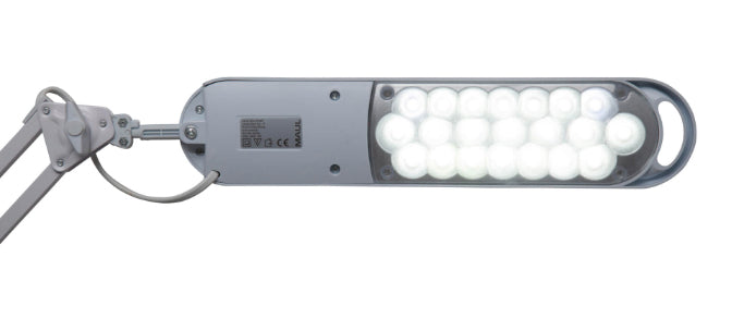 MAUL LED Tischleuchte Atlantic – dreh- & neigbar, Schalter am Kopf – 5’800 K – 400 lm 9 W – weiss Kunststoff