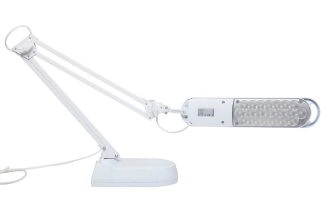 MAUL LED Tischleuchte Atlantic – dreh- & neigbar, Schalter am Kopf – 5’800 K – 400 lm 9 W – weiss Kunststoff
