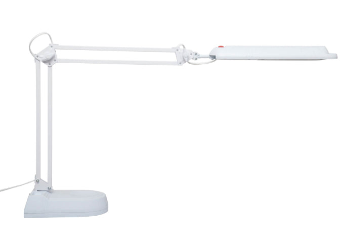 MAUL LED Tischleuchte Atlantic – dreh- & neigbar, Schalter am Kopf – 5’800 K – 400 lm 9 W – weiss Kunststoff