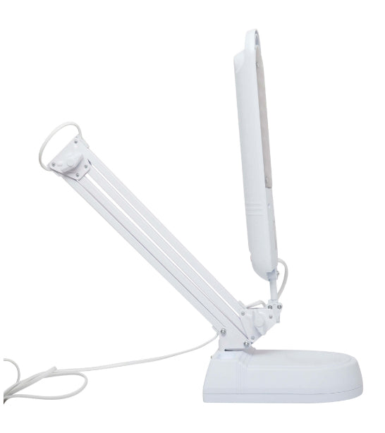 MAUL LED Tischleuchte Atlantic – dreh- & neigbar, Schalter am Kopf – 5’800 K – 400 lm 9 W – weiss Kunststoff