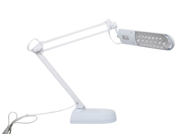 MAUL LED Tischleuchte Atlantic – dreh- & neigbar, Schalter am Kopf – 5’800 K – 400 lm 9 W – weiss Kunststoff