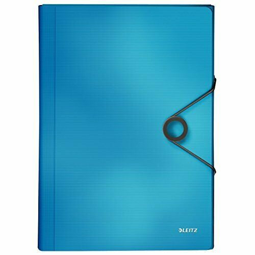 Leitz Fächermappe Solid A4 – 6 Fächer, Gummiband, Polypropylen (PP), Blau, bis 250 Blatt