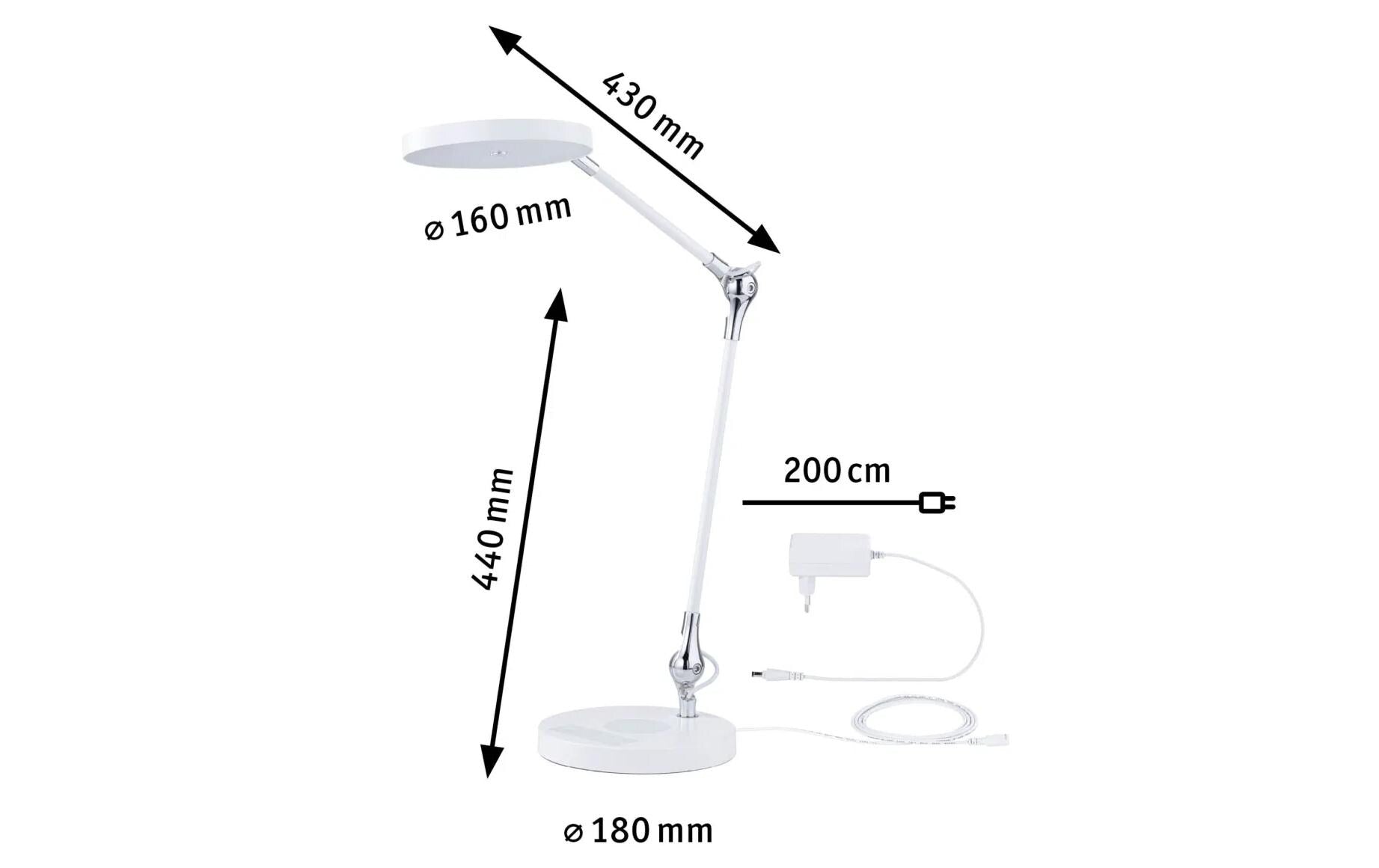 Paulmann Numis Tischleuchte – 44 cm, 1100 lm, 11 W, 2700–6500 K, dimmbar, weiss, QI, Touch
