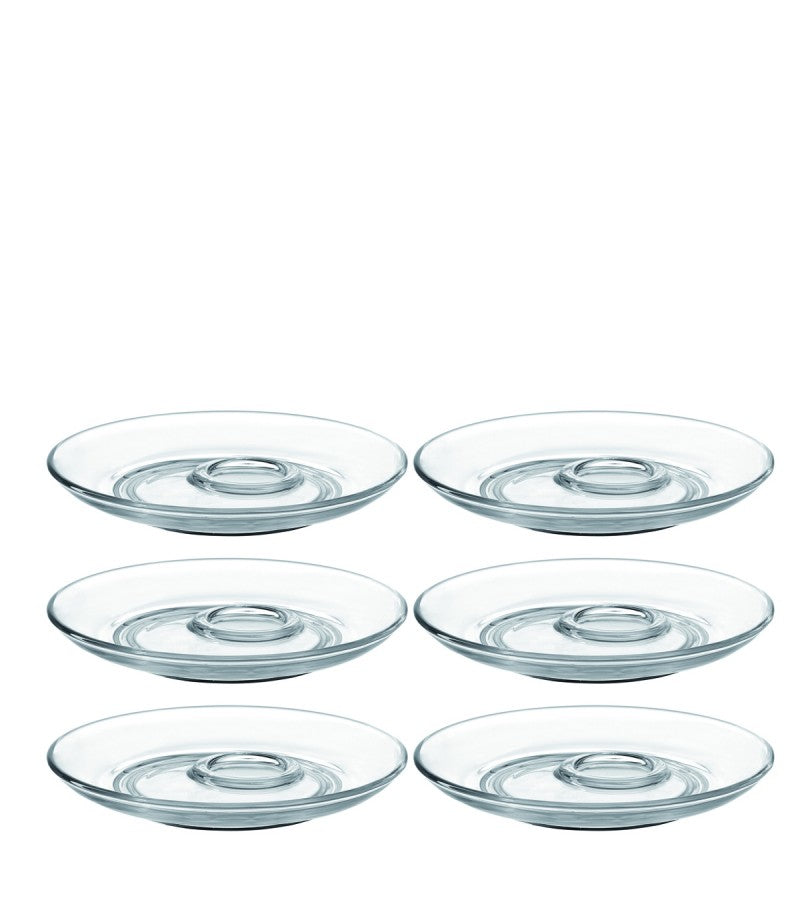 LEONARDO Senso Unterteller – Ø 14,5 cm, Kalk-Natron-Glas, Transparent, Spülmaschinenfest, 6 Stück
