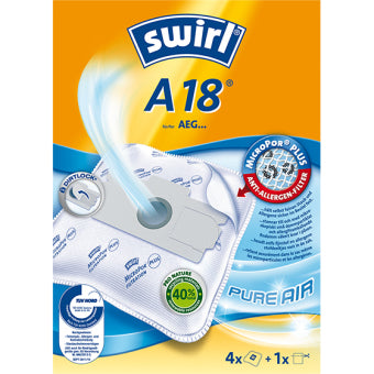 Swirl Staubbeutel A 18 – 4 Stück, für AEG Vampyr 400/499, Privileg, Singer und andere