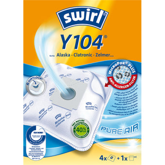 Swirl Staubbeutel Y 104 – 4 Stück, für Dirt Devil M 7003, Clatronic BS 1227, Zanussi ZAN 3010