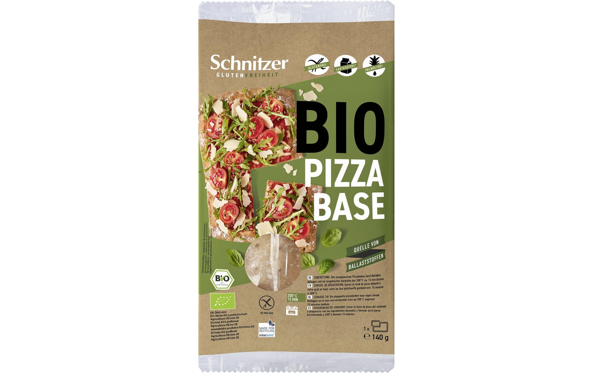 Schnitzer Mais-Pizzaboden – Bio, glutenfrei – 140 g