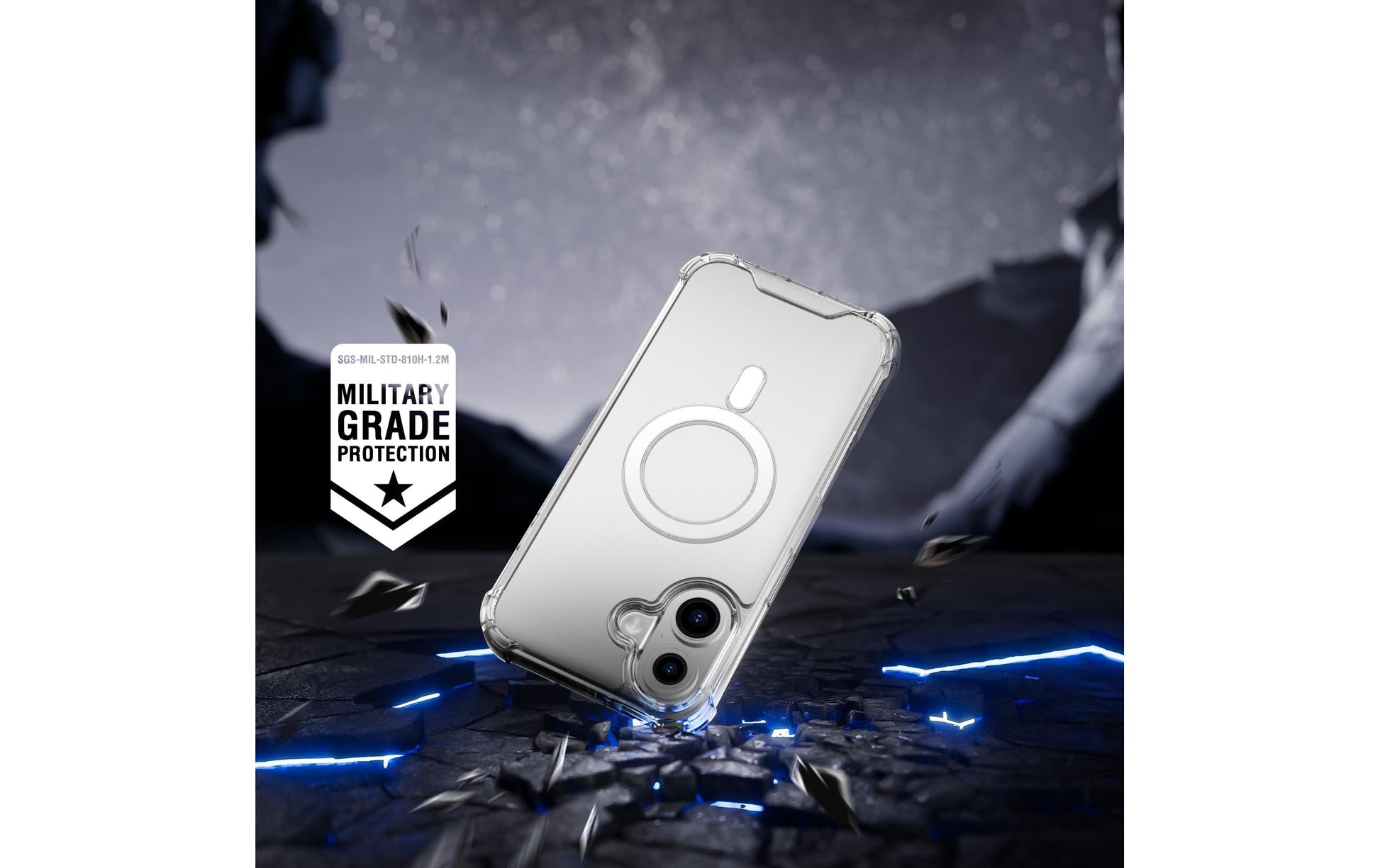 4smarts Hybrid Case Ibiza Backcover – für Apple iPhone 16, PC+TPU, Transparent, bis 1,2 m sturzsicher