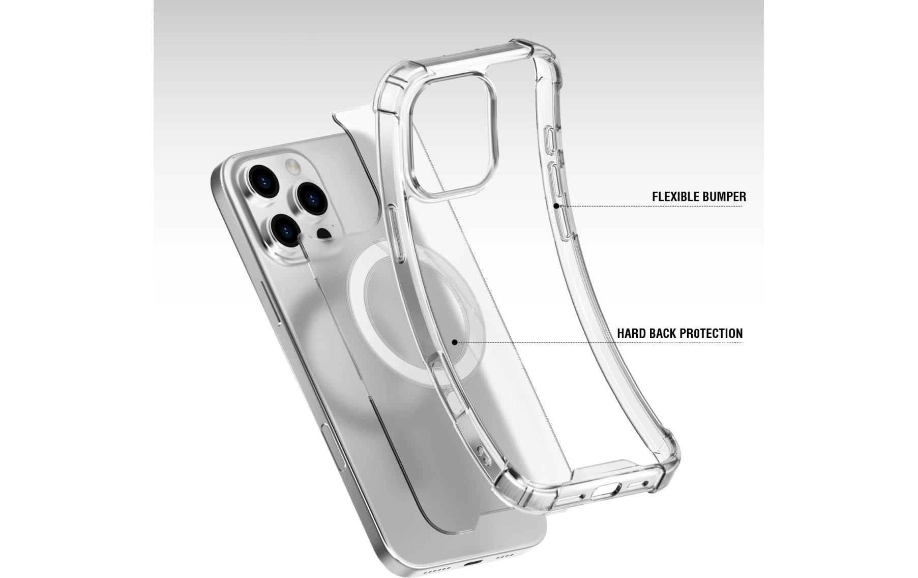 4smarts Hybrid Case Ibiza – Backcover – für Apple iPhone 16 Pro Max, PC+TPU, Transparent, bis 1,2 m sturzsicher