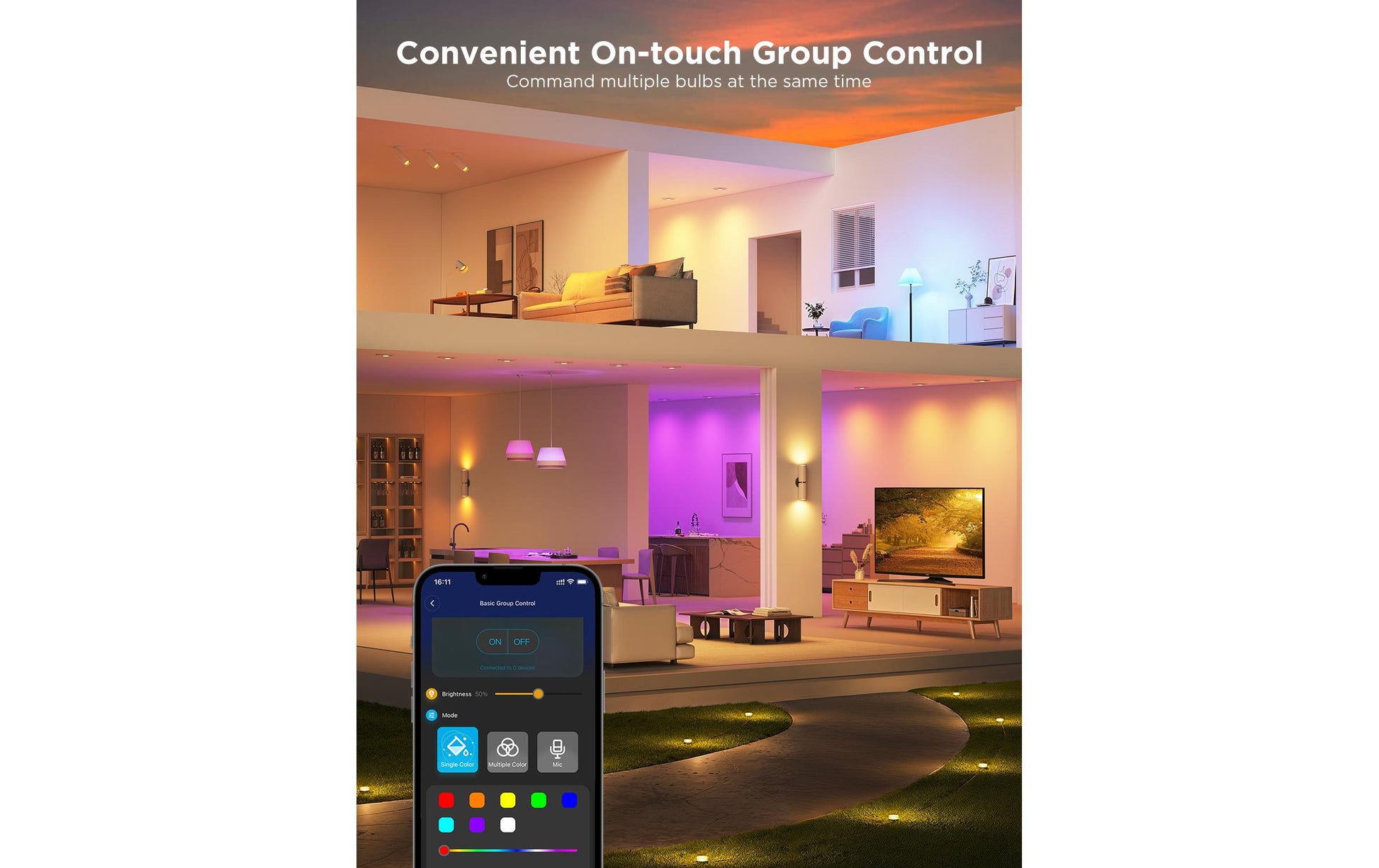 Govee Smart-Leuchtmittel GU10 – RGB+CCT 2700–6500 K, 400 lm, 4,8 W, WLAN/Bluetooth – 2 Stk.