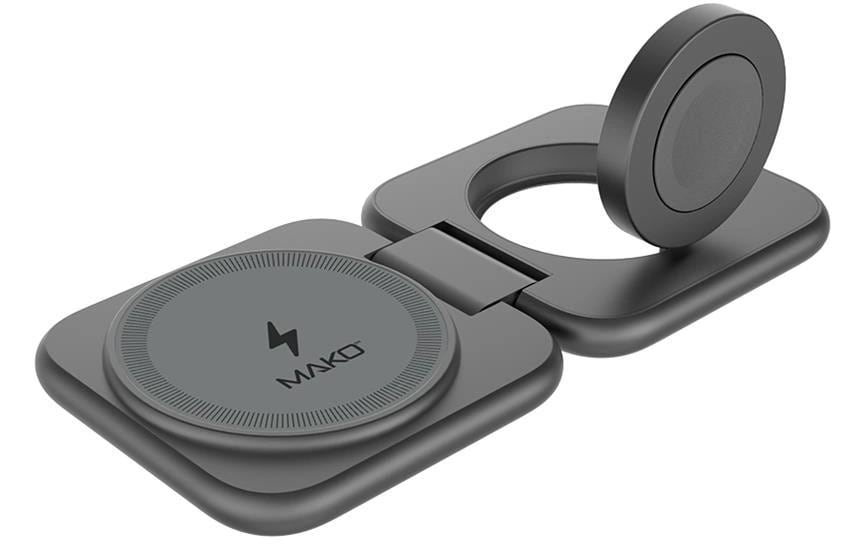 Mako Wireless Charger Kabelloses Ladegerät – Qi – Ladeständer – für Samsung-Geräte – basaltgrau matt