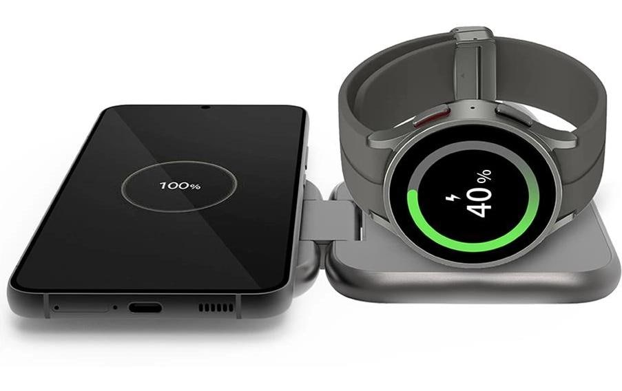 Mako Wireless Charger Kabelloses Ladegerät – Qi – Ladeständer – für Samsung-Geräte – basaltgrau matt
