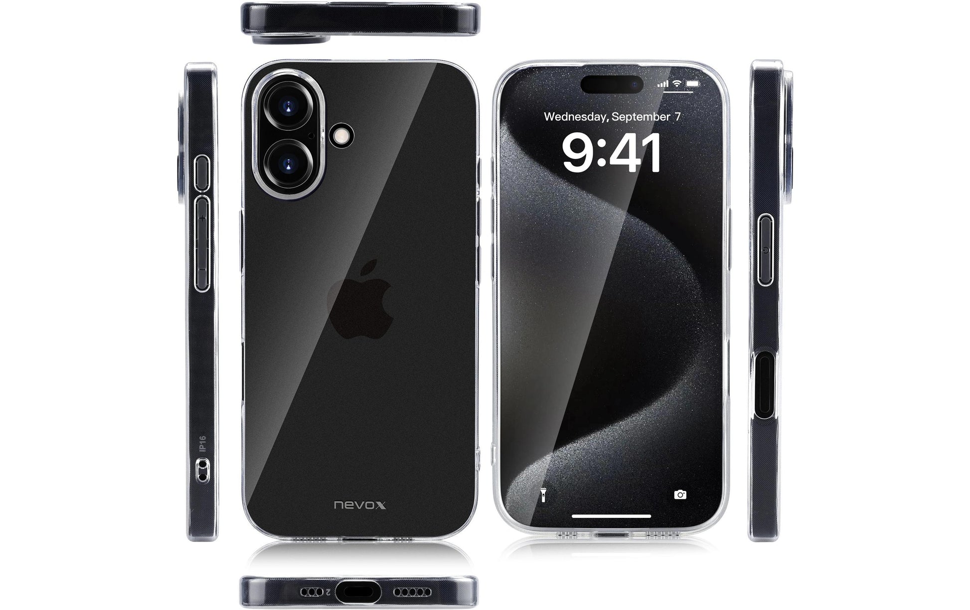 nevox StyleShell Flex Backcover – für Apple iPhone 16 Plus, TPU, Transparent