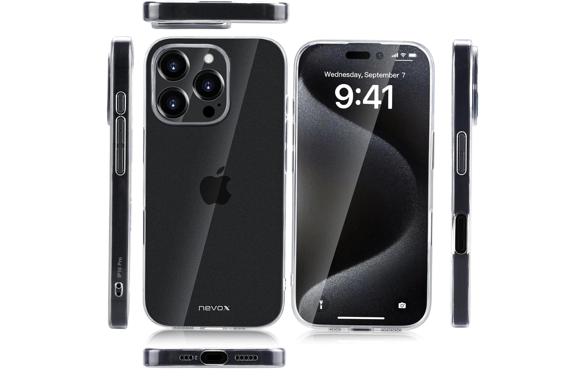 nevox StyleShell Flex Backcover – für Apple iPhone 16 Pro, TPU, Transparent