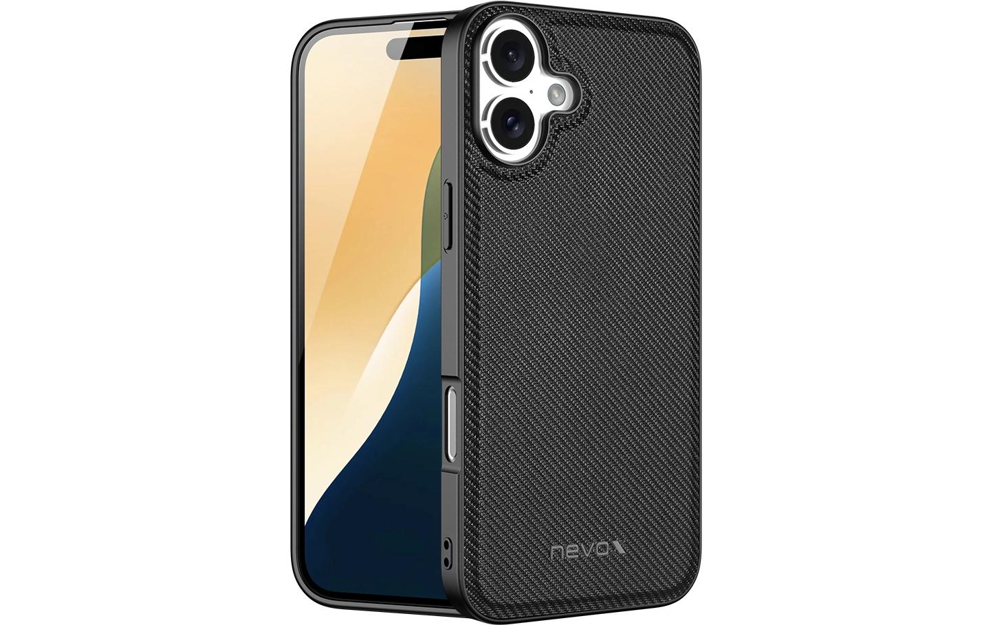 Nevox StyleShell NYLO Backcover – für Apple iPhone 16 Plus, Nylon+PC+TPU, schwarz