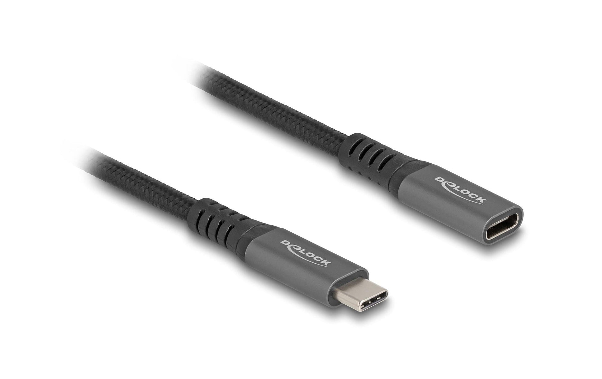 DeLOCK USB-C Verlängerungskabel (Stecker auf Buchse) – USB 3.2 Gen 2 (10 Gbit/s) – 0,5 m – PD 100 W – Textil