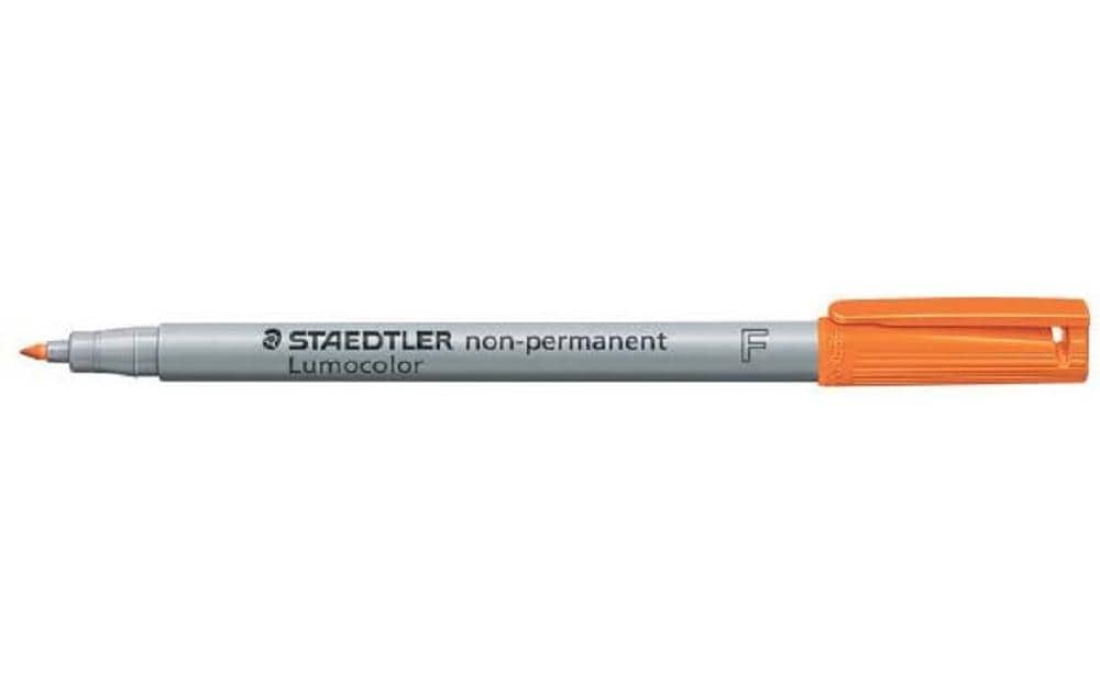Staedtler Lumocolor F OHP-Marker – Spitze 0,6 mm, orange, feucht abwischbar – für Folien & glatte Oberflächen