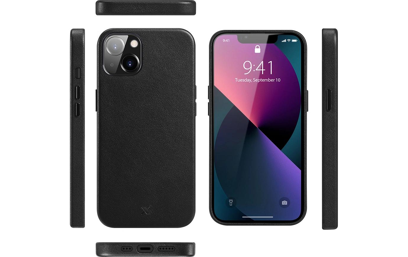 Nevox – Backcover – für Apple iPhone 16 – Schwarz – Echtes Leder – MagSafe-kompatibel