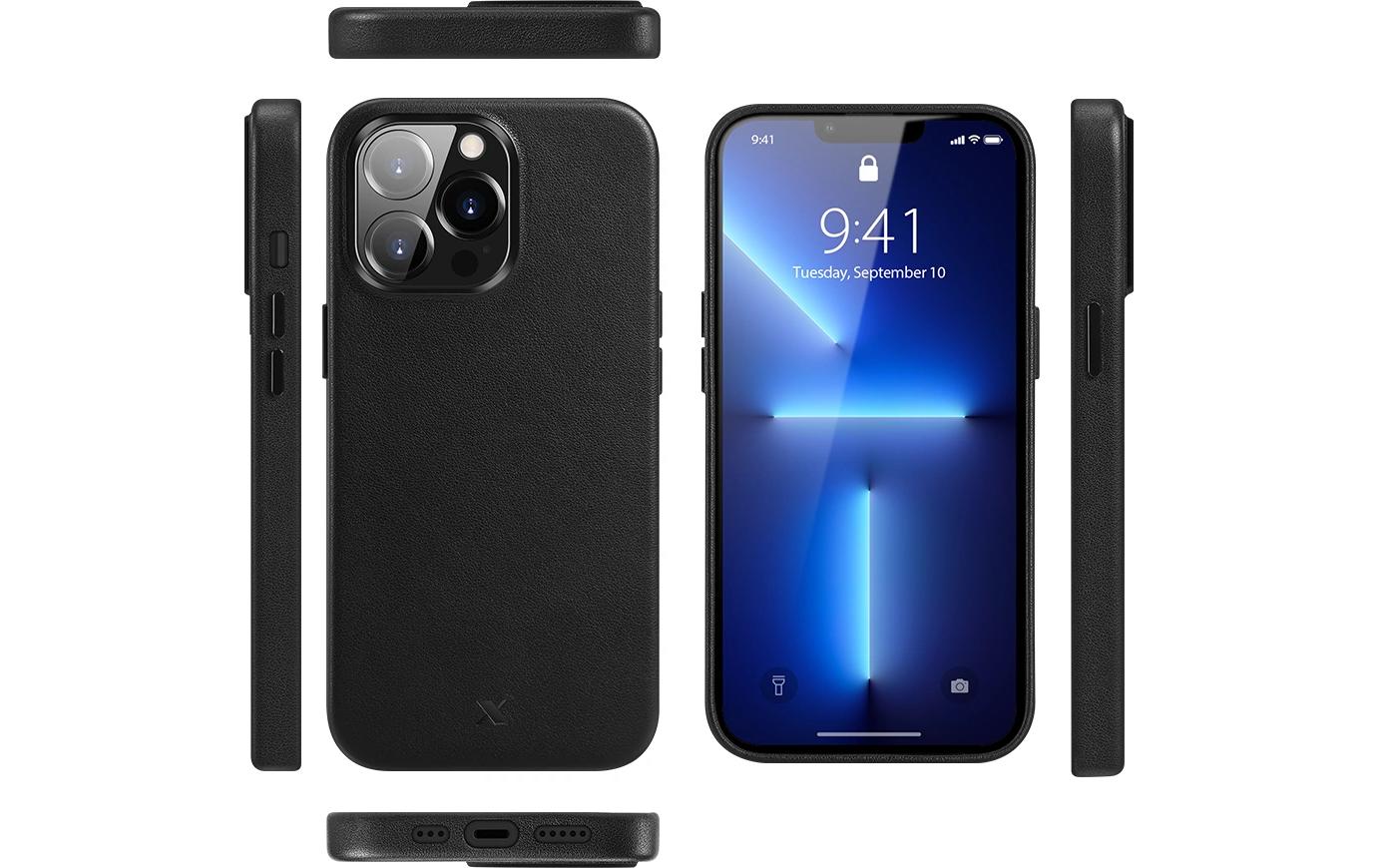 Nevox – Backcover StyleShell – für Apple iPhone 16 Pro – schwarz – Leder