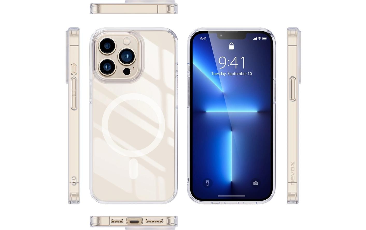 nevox Backcover – für Apple iPhone 16 Pro Max, MagSafe, PC+TPU, Transparent