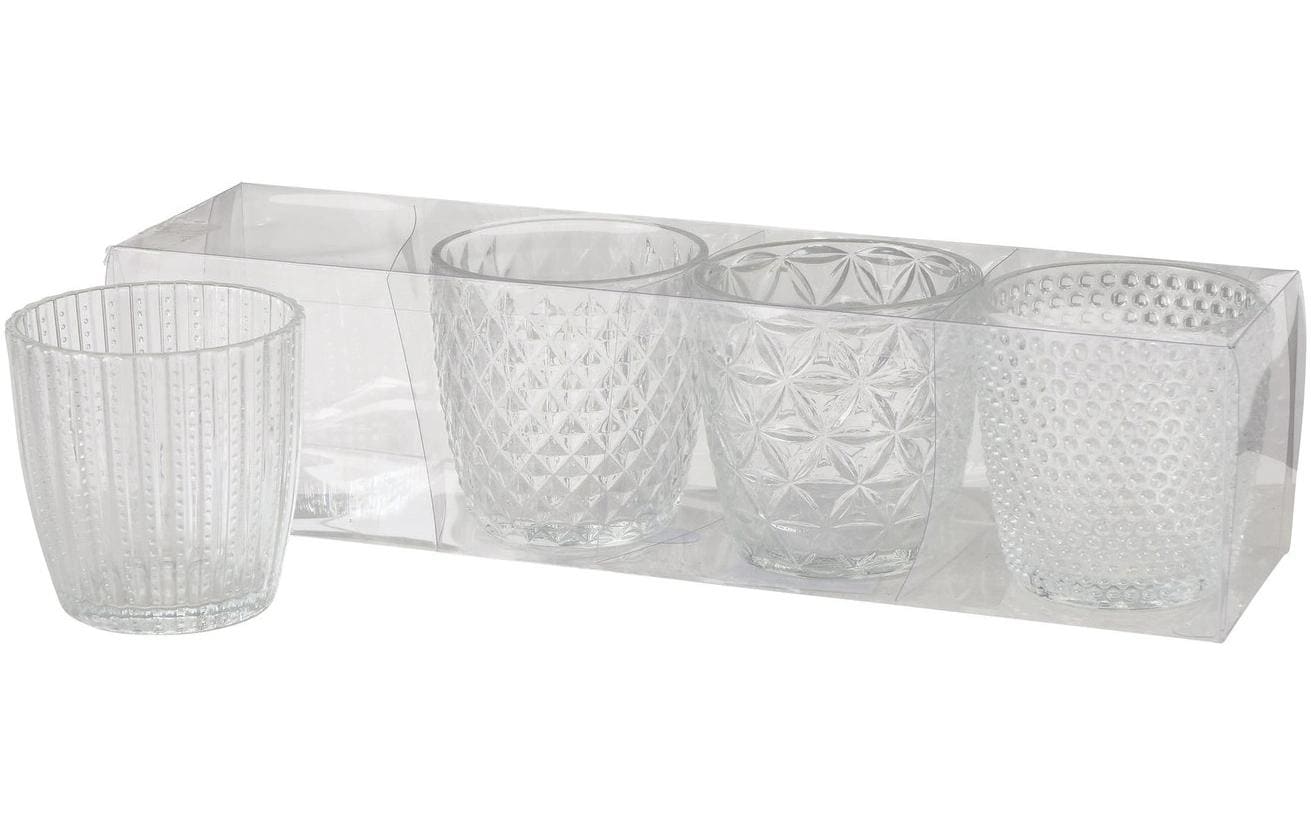 Boltze Marilu Windlicht – Glas, Transparent – Ø 7,5 × 7,5 cm – 4-teilig