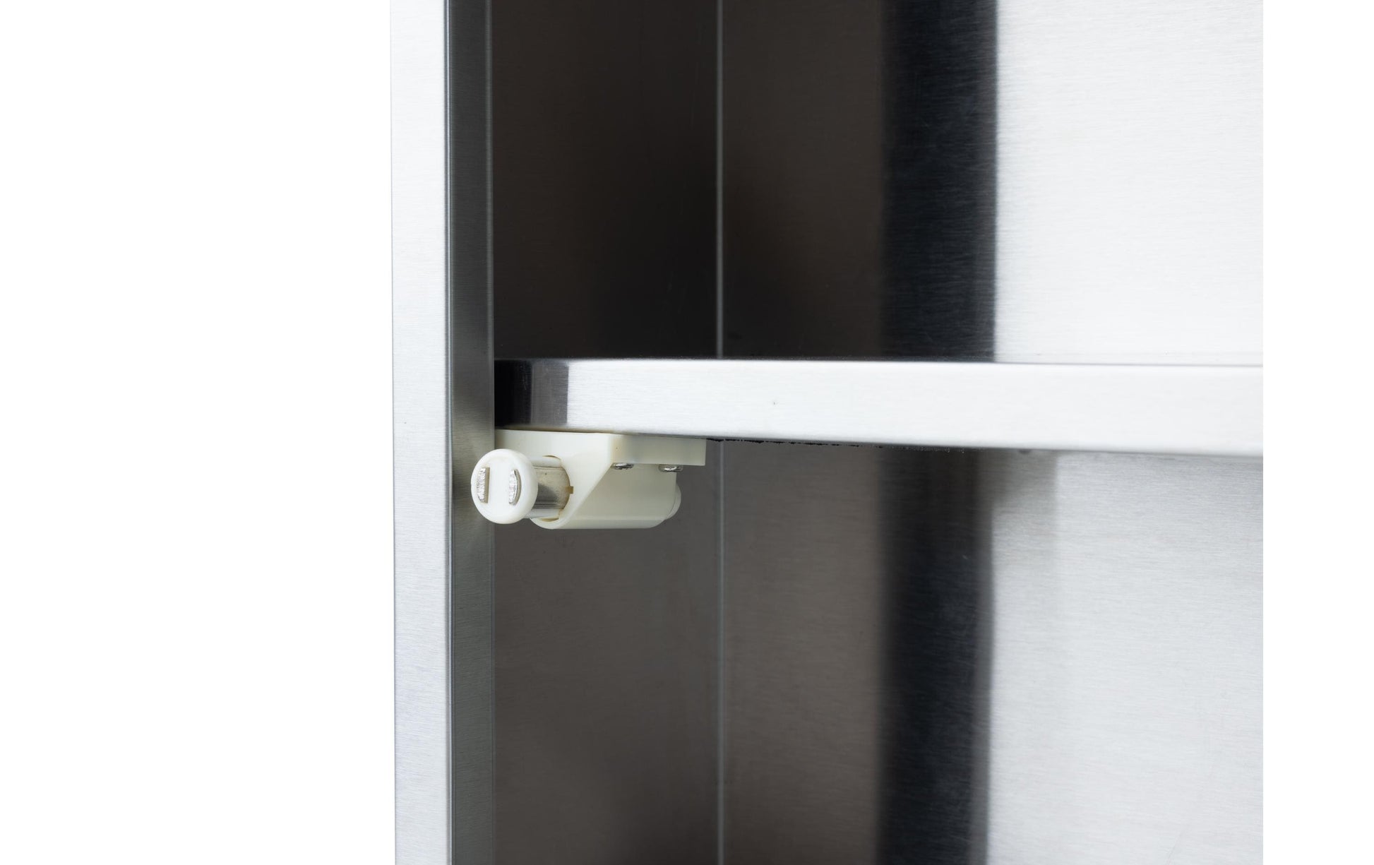 STRUCT Medizinschrank L – abschliessbar, Edelstahl, 300 × 120 × 450 mm, silber