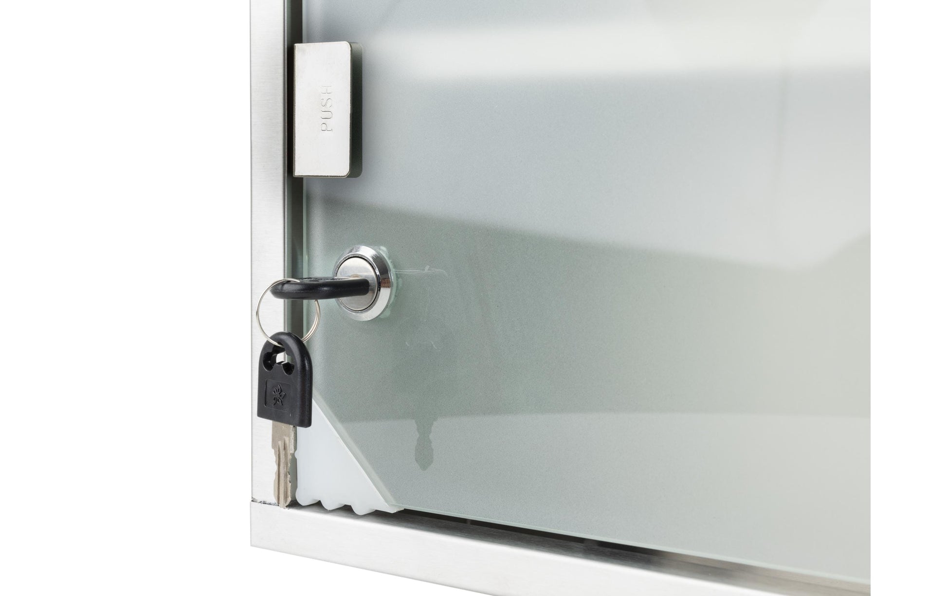 STRUCT Medizinschrank L – abschliessbar, Edelstahl, 300 × 120 × 450 mm, silber