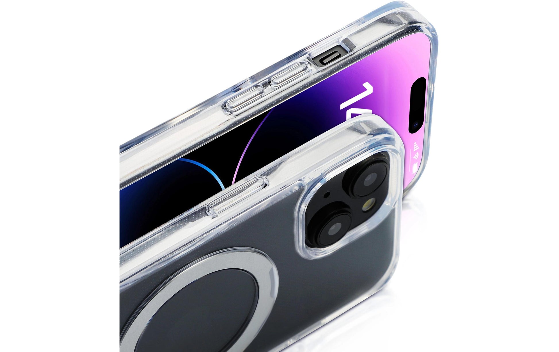 Nevox – Backcover – für Apple iPhone 16 – Transparent – TPU – MagSafe-kompatibel, Desktop-Ständer