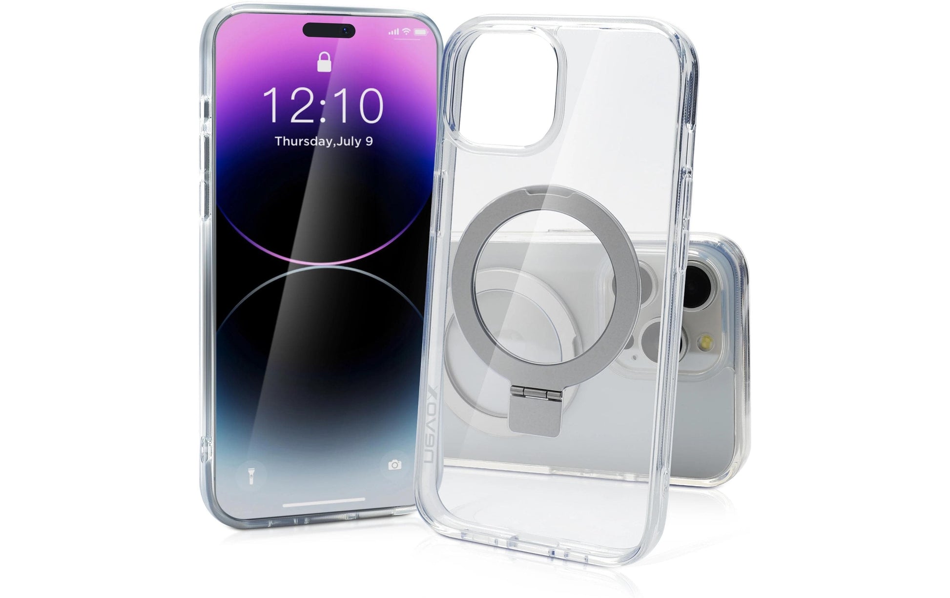 Nevox – Backcover – für Apple iPhone 16 Pro – transparent – PC – MagSafe-kompatibel, Desktop-Ständer