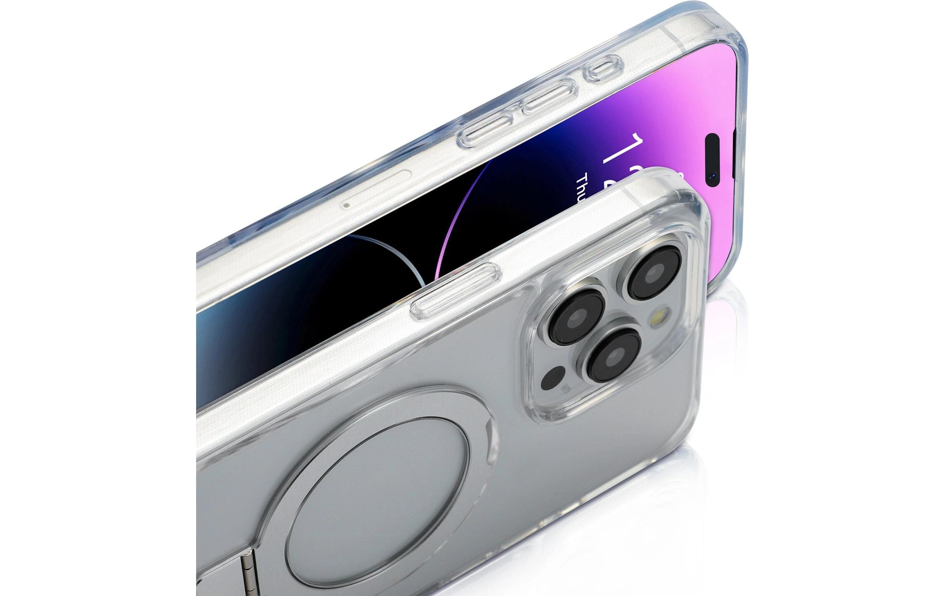 Nevox – Backcover – für Apple iPhone 16 Pro – transparent – PC – MagSafe-kompatibel, Desktop-Ständer