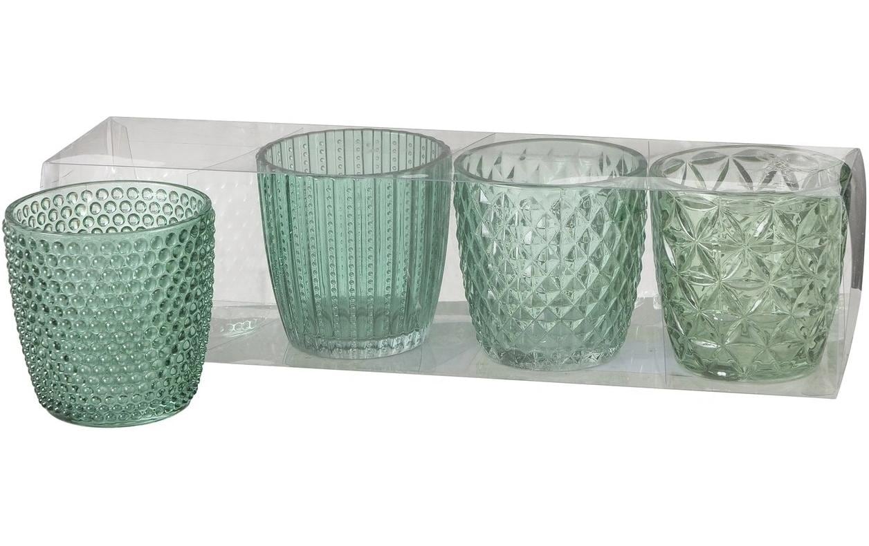 Boltze Marilu Windlicht – Glas, Grün – Ø 7,5 × 7,5 cm – 4-teilig
